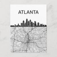 Línea aérea de Atlanta Georgia City con mapa