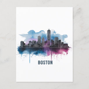 Postal Línea aérea de Boston City Skyline, Mamáes de Bost