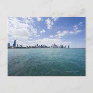 Postal Línea aérea de Chicago desde el lago Michigan, Ill