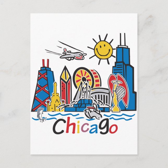Postal Línea aérea de Chicago Kids (Anverso)