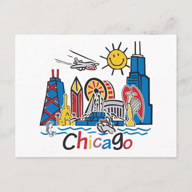Postal Línea aérea de Chicago Kids (Anverso)