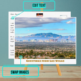 Postal Línea aérea de Las Vegas desde el desierto