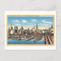 Línea aérea de Nueva York con el puente de Brookly