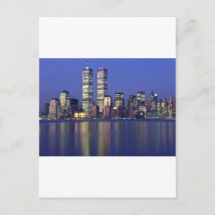 Postal Línea aérea de Nueva York con el World Trade Cente