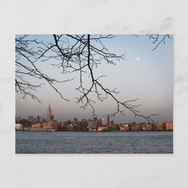 Postal Línea aérea de Nueva York con luna (Anverso)