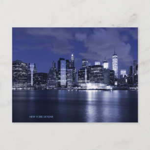 Postal Línea aérea de Nueva York en azul