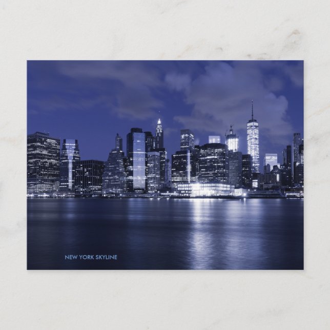 Postal Línea aérea de Nueva York en azul (Anverso)