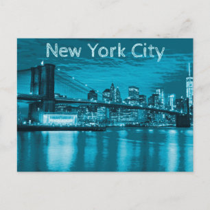 Postal Línea aérea de Nueva York en azul