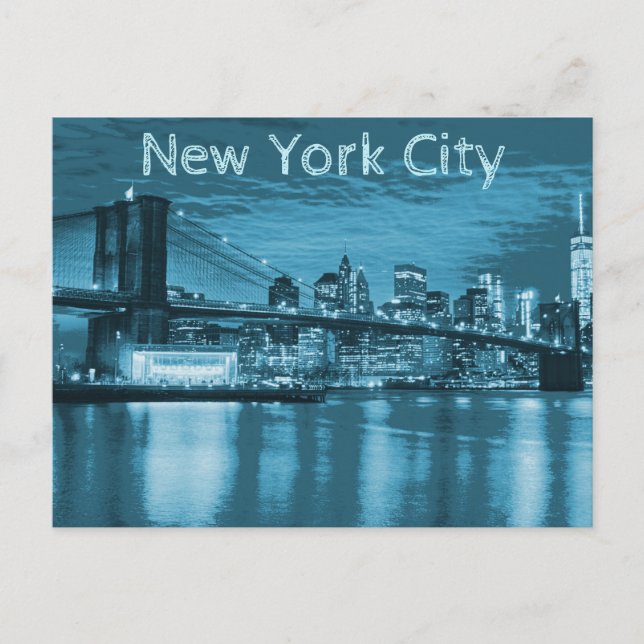 Postal Línea aérea de Nueva York en azul (Anverso)