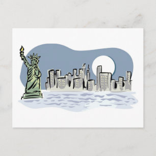 Postal Línea aérea de Nueva York por Moonlight