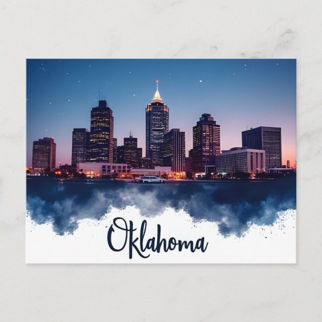 Postal Línea aérea de Oklahoma por la noche | El paisaje  (Anverso)
