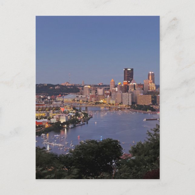 Postal Línea aérea de Pittsburgh en Dusk (Anverso)