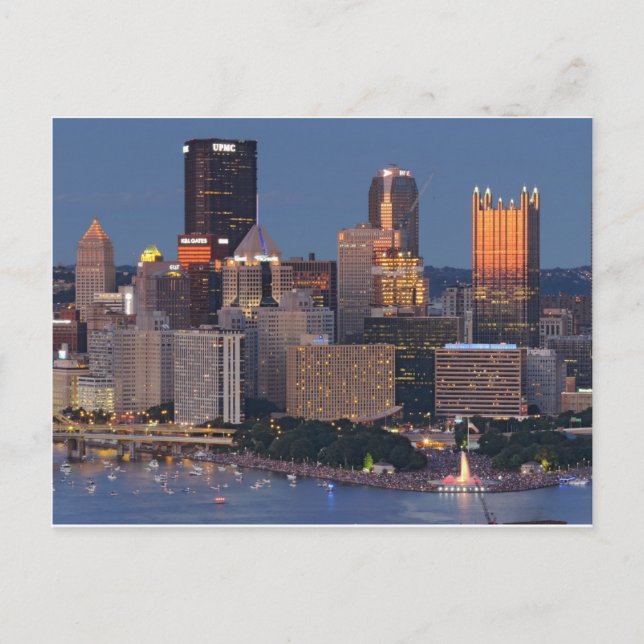 Postal Línea aérea de Pittsburgh en Dusk (Anverso)