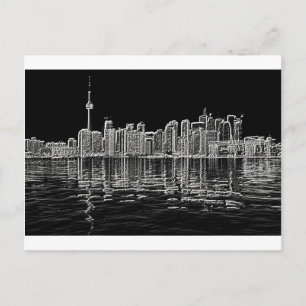 Postal Línea aérea de Toronto en blanco y negro
