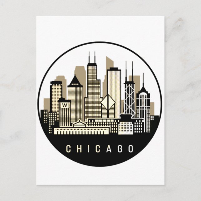 Postal Línea aérea moderna de Chicago en Illinois (Anverso)