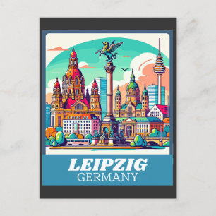 Postal Línea aérea retro Leipzig