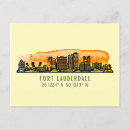 Postal Línea aérea y coordenadas de Fort Lauderdale