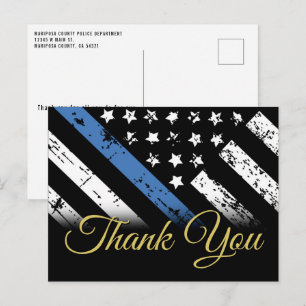 Postal Línea Azul de la Policía Agradecimiento al Cumplim