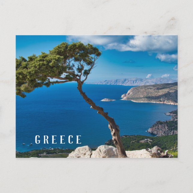Postal Línea costera de Grecia - Monolithos Escenarios de (Anverso)