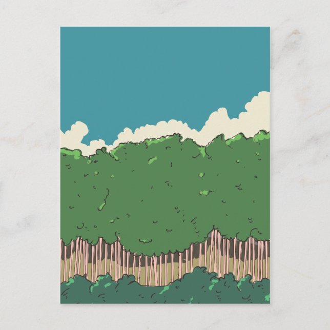 Postal Línea de árboles (Anverso)