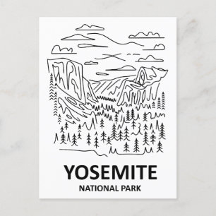 Postal Línea de arte del Parque Nacional Yosemite