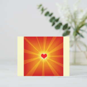 Postal Línea de brillo de luz de amor