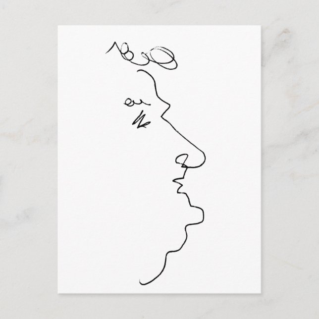 Postal Línea de caras (Anverso)