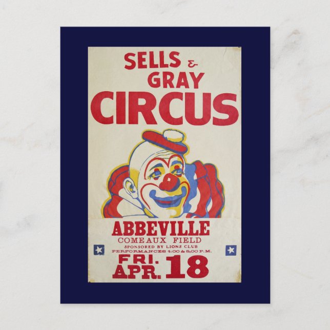 Postal línea de circo-Vende y circo gris- (Anverso)