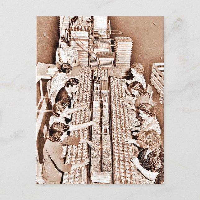 Postal Línea de ensamblaje de la planta de defensa (Anverso)