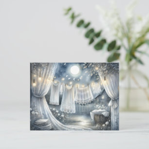 Postal Línea de lavandería de Cottagecore iluminada por l