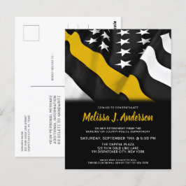 Postal Línea de oro delgada personalizada de retiro de de