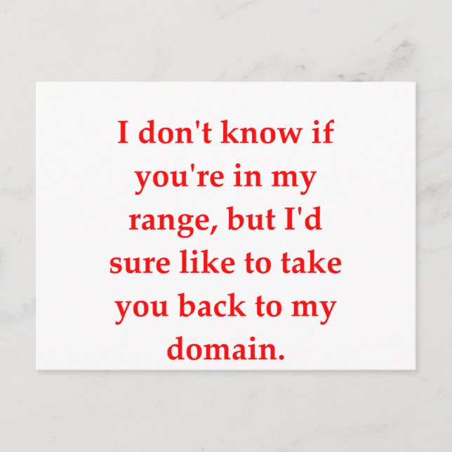 Postal línea de recogida de amor para geek matemático (Anverso)