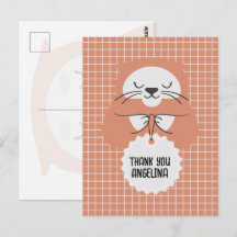 Línea de rejilla personalizada marrón gato lindo