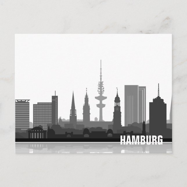 Postal Línea de Skyline Hamburg - Postkarte / Grußkarte (Anverso)
