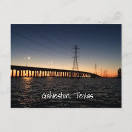 Postal Línea de tiempo nocturno de Galveston