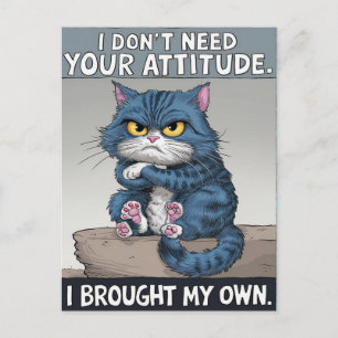 Postal Línea de zafiro encaramada en percha de madera