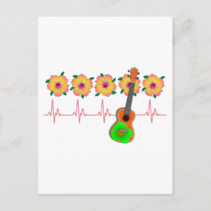Postal Línea divertida de latido de corazón EKG para la m