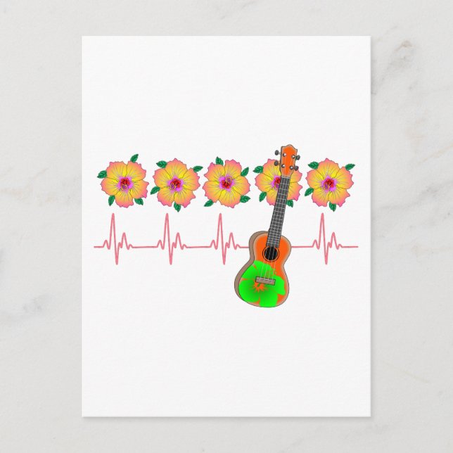 Postal Línea divertida de latido de corazón EKG para la m (Anverso)