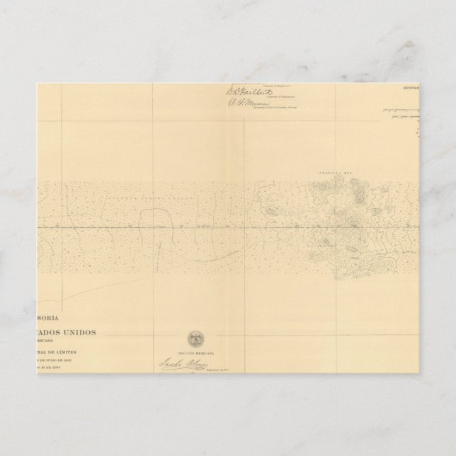 Postal Línea Divisoria entre México 6 (Anverso)