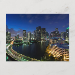 Postal Línea elevada de la ciudad desde Brickell Key