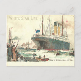 Postal Línea Estrella Blanca R.M.S. Hojas de Cedric Liver