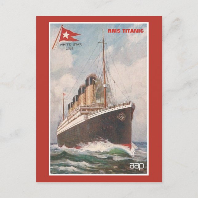Postal Línea Estrella Blanca Titanic RMS (Anverso)