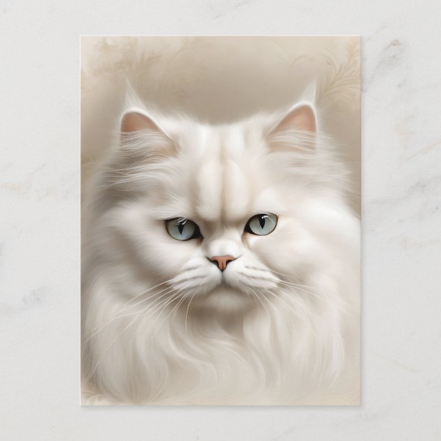 Postal Línea felina persa elegante (Anverso)