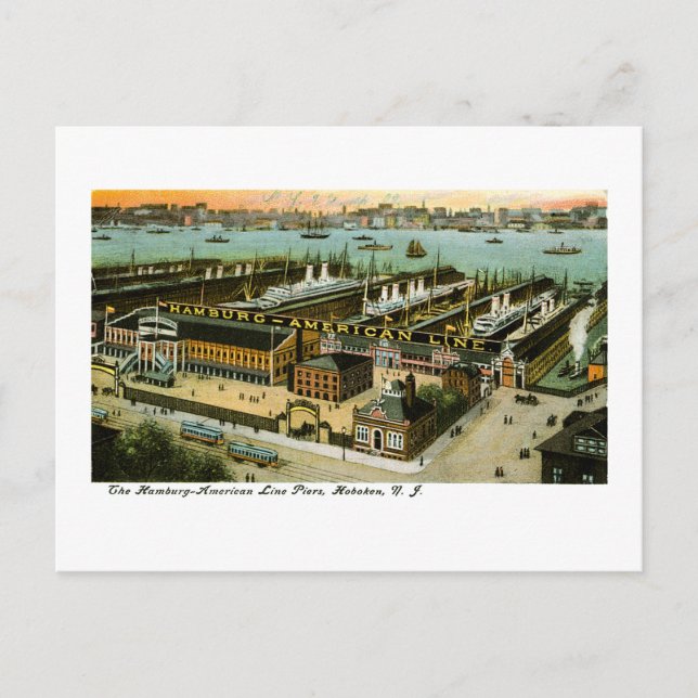 Postal Línea Hamburgo-Estados Unidos, Hoboken, Nueva Jers (Anverso)