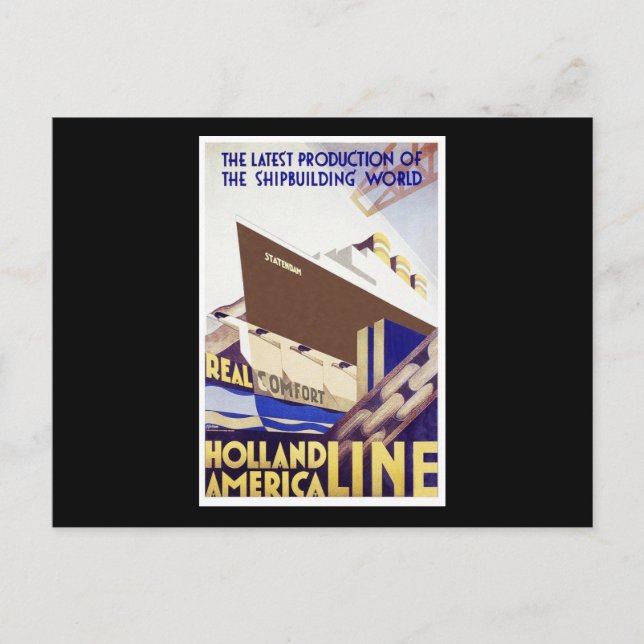 Postal Línea Holland América (Anverso)