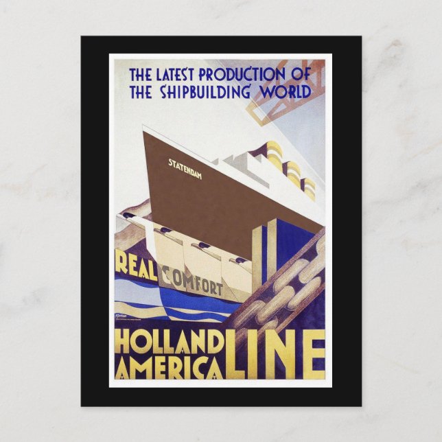 Postal Línea Holland América (Anverso)