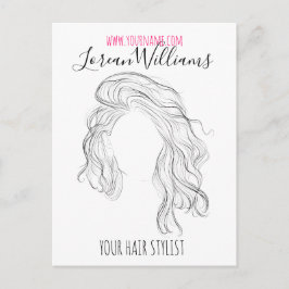 Postal Línea minimalista Art Larga Wavy Natural Hair Styl