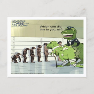 Postal Línea policial de dinosaurios divertida