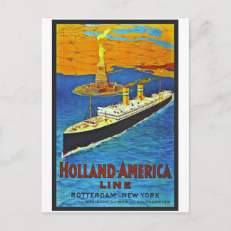 Postal Línea poster de Holanda América del viaje del