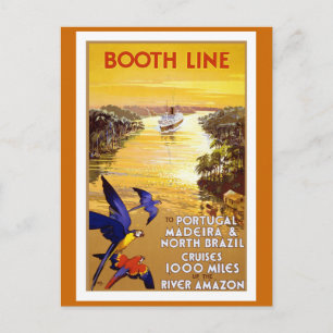 Postal "Línea" poster de la cabina del viaje del vintage